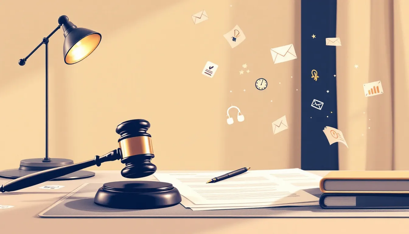 Ilustración conceptual sobre investigación regulatoria y documentación legal empresarial