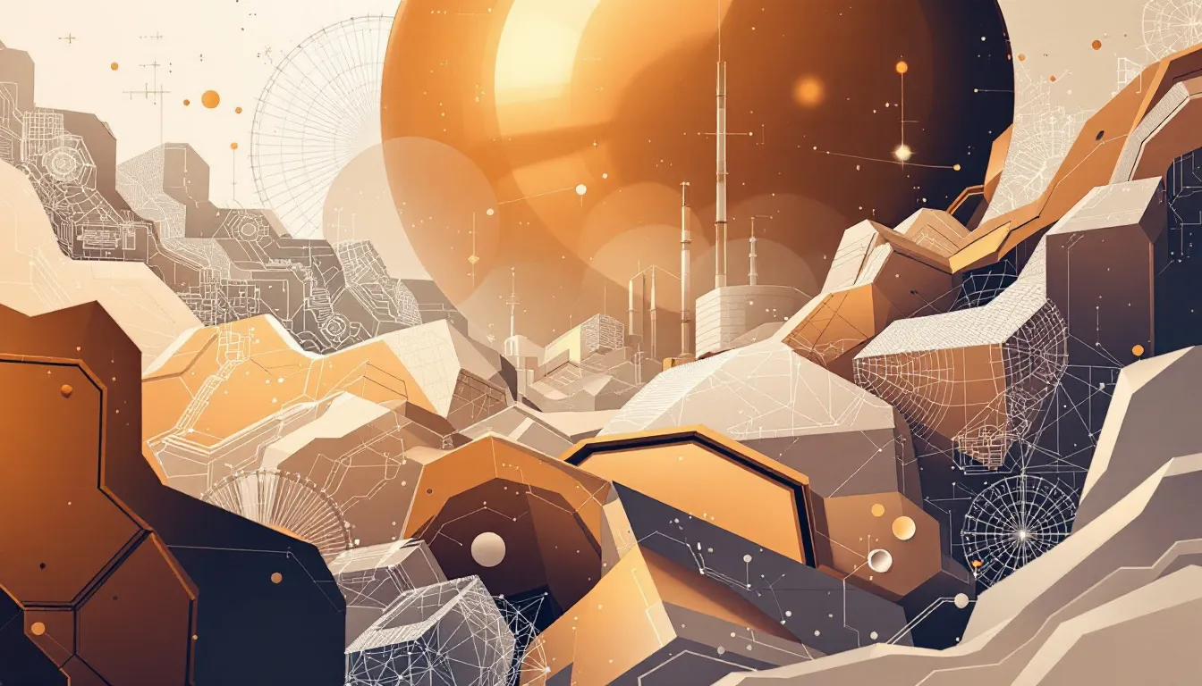 Ilustración conceptual de ingeniería artificial y diseño técnico asistido por inteligencia artificial