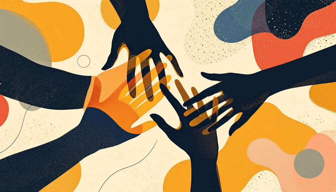 Ilustración conceptual sobre cambio social, diversidad e inclusión mediante creatividad